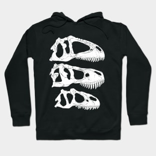 Giganotosaurus Tyrannosaurus Rex Allosaurus fossil skulls Hoodie